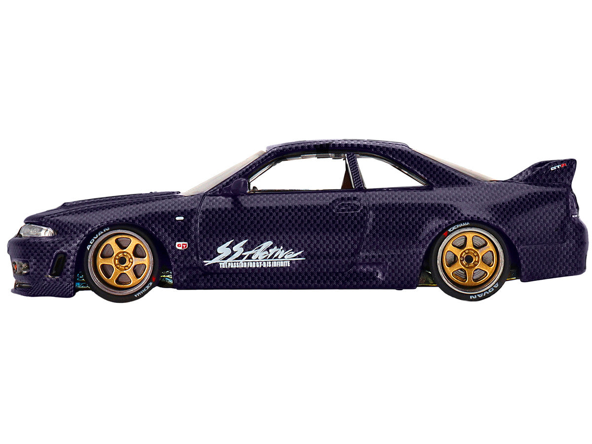 Nissan Skyline GT-R (R33) "Active Carbon R V2" RHD (Right Hand Drive) Purple Carbon (Designed by Jun Imai) "Kaido House" Special 1/64 Diecast Model Car by Mini GT 4