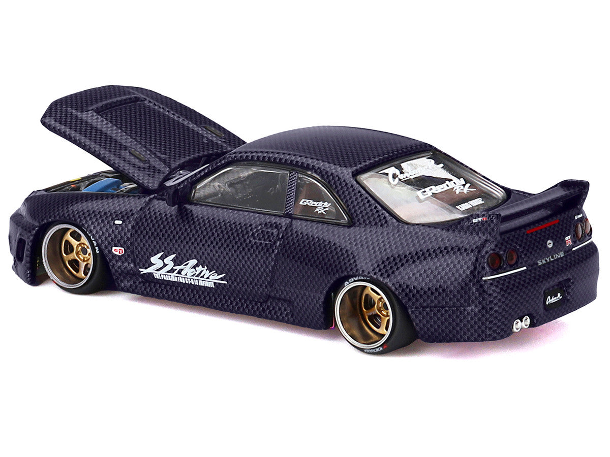 Nissan Skyline GT-R (R33) "Active Carbon R V2" RHD (Right Hand Drive) Purple Carbon (Designed by Jun Imai) "Kaido House" Special 1/64 Diecast Model Car by Mini GT 3