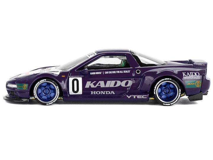 Honda NSX "Kaido Racing V2" #0 Purple with White Hood and Graphics (Designed by Jun Imai) "Kaido House" Special 1/64 Diecast Model Car by Mini GT-0