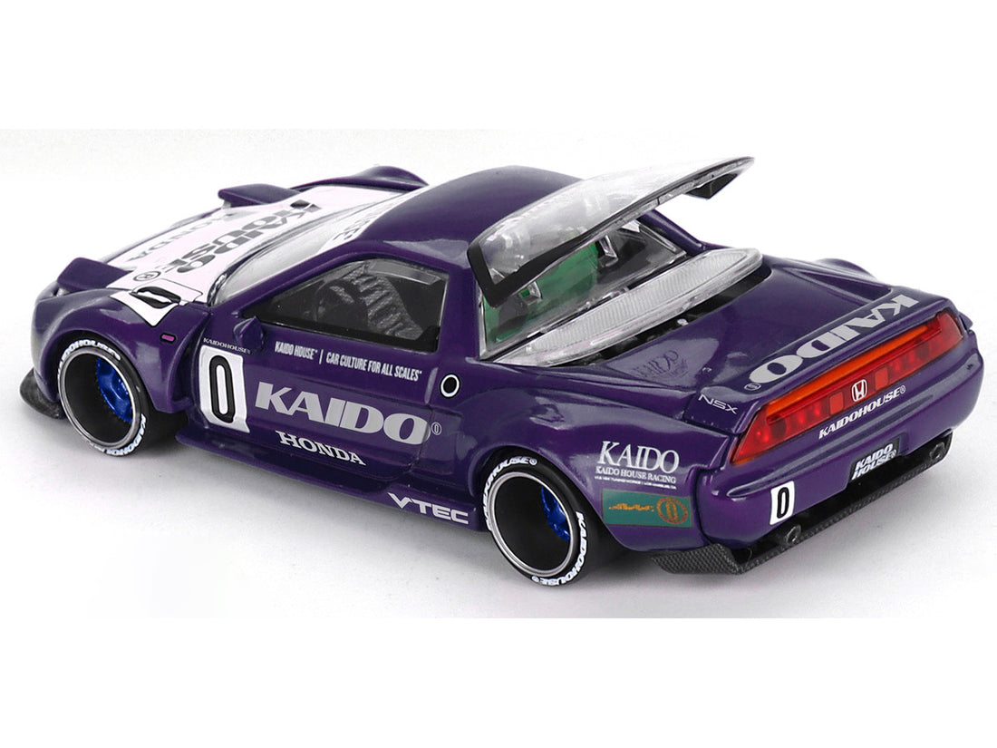 Honda NSX "Kaido Racing V2" #0 Purple with White Hood and Graphics (Designed by Jun Imai) "Kaido House" Special 1/64 Diecast Model Car by Mini GT-2