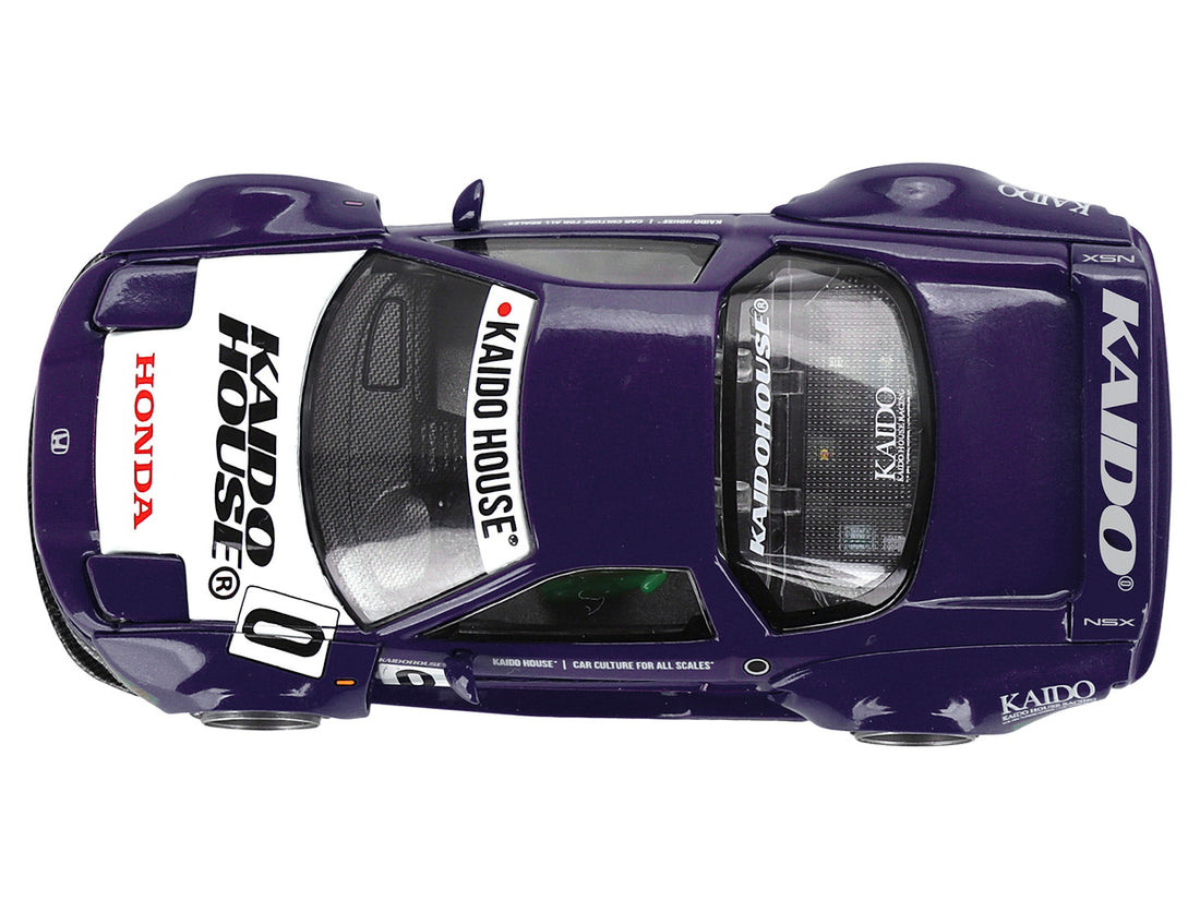 Honda NSX "Kaido Racing V2" #0 Purple with White Hood and Graphics (Designed by Jun Imai) "Kaido House" Special 1/64 Diecast Model Car by Mini GT-3