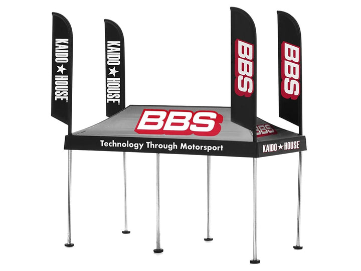 Kaido House "BBS" Tent V1 Black with Extra Wheels for 1/64 Scale Models by Mini GT-1