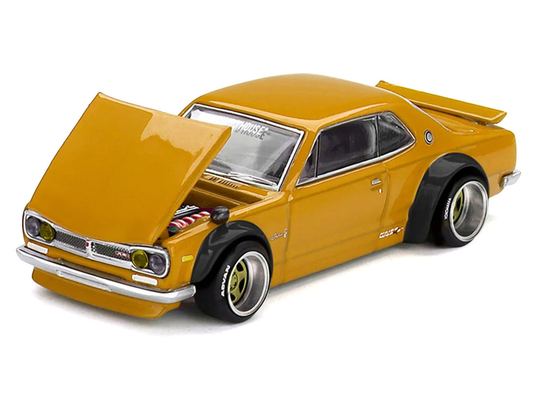 Nissan Skyline 2000GT-R (KPGC10) RHD (Right Hand Drive) "Kaido Street V2" Yellow (Designed by Jun Imai) "Kaido House" Special 1/64 Diecast Model Car by Mini GT 3
