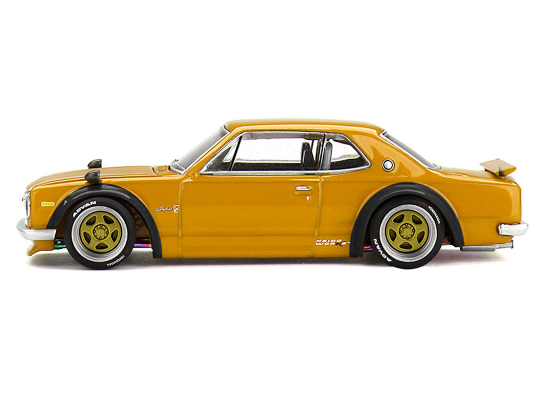 Nissan Skyline 2000GT-R (KPGC10) RHD (Right Hand Drive) "Kaido Street V2" Yellow (Designed by Jun Imai) "Kaido House" Special 1/64 Diecast Model Car by Mini GT 5