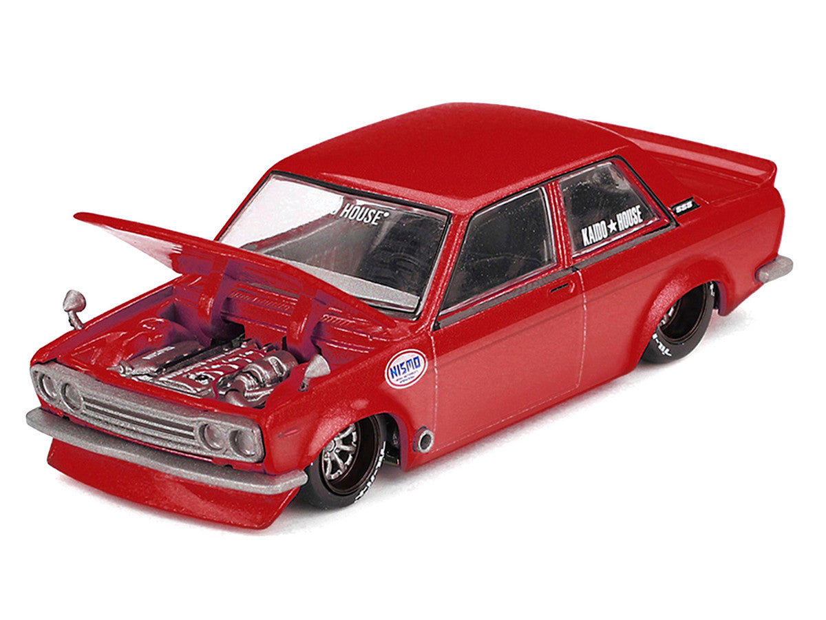Datsun 510 Street "Nismo V3" Red Metallic (Designed by Jun Imai) "Kaido House" Special 1/64 Diecast Model Car by Mini GT-2
