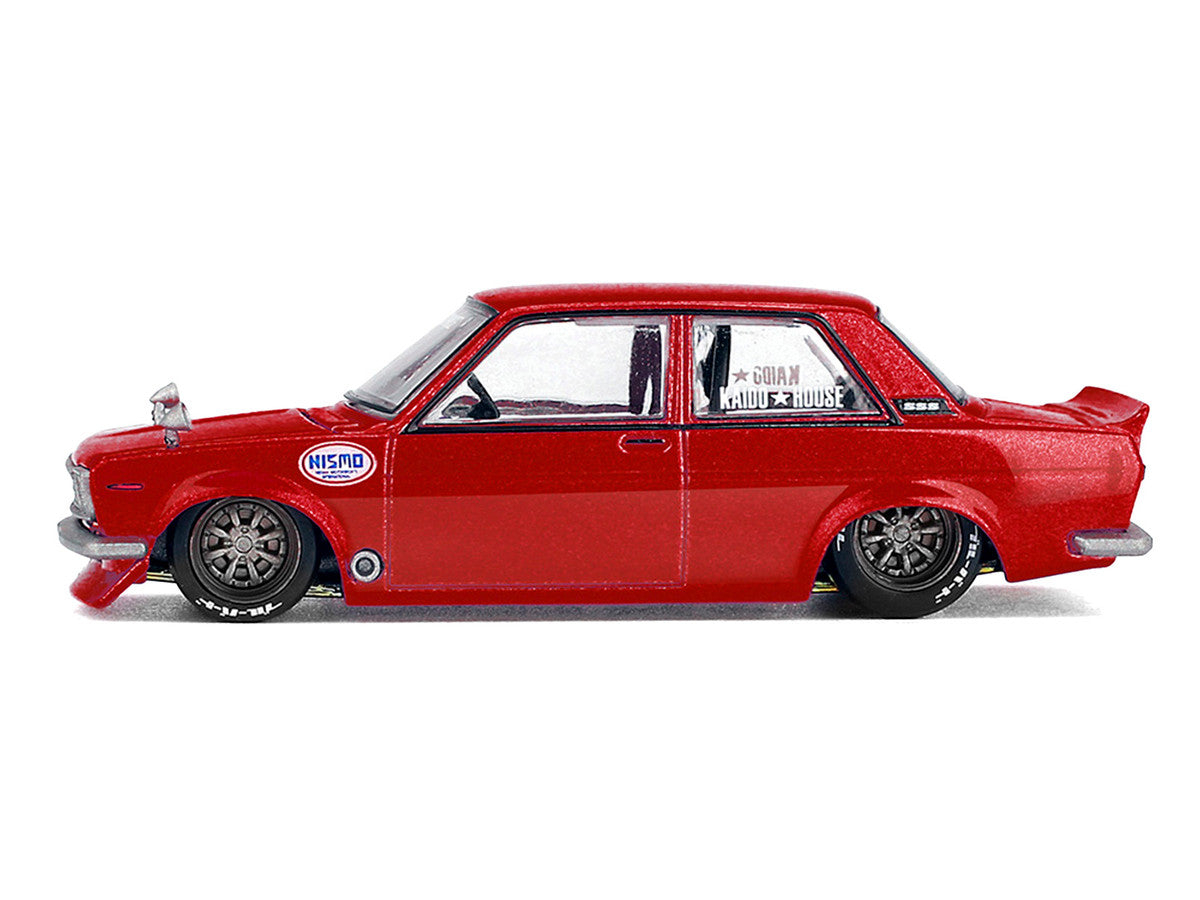 Datsun 510 Street "Nismo V3" Red Metallic (Designed by Jun Imai) "Kaido House" Special 1/64 Diecast Model Car by Mini GT-0