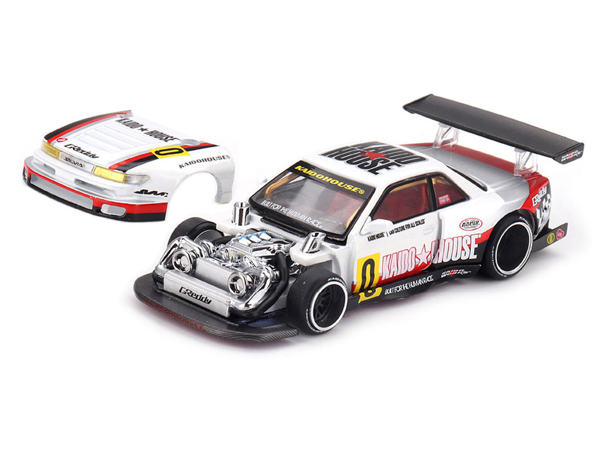 Nissan Silvia S13-R Kaido House 1:64 diecast with lift-off hood and wide body