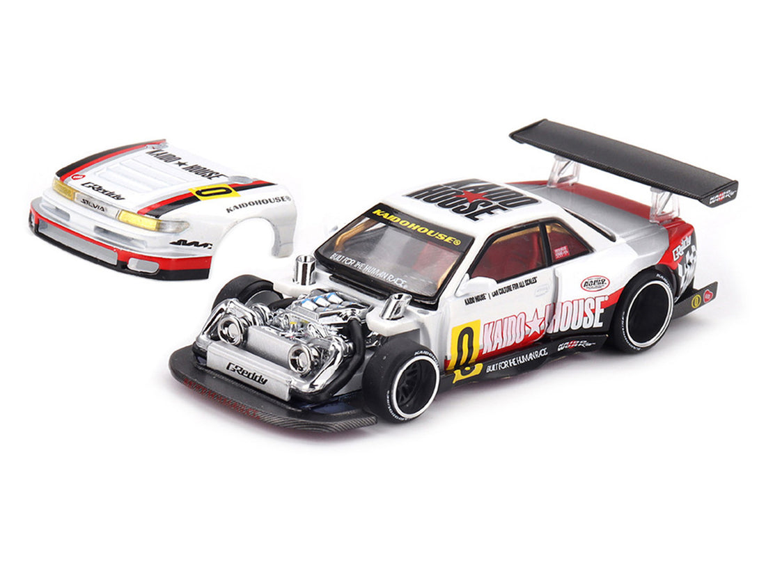 Nissan Silvia S13-R Kaido House 1:64 diecast with lift-off hood and wide body