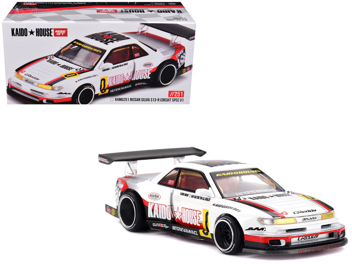 Mini GT Kaido House Nissan Silvia S13-R Circuit Spec V1 diecast car and packaging