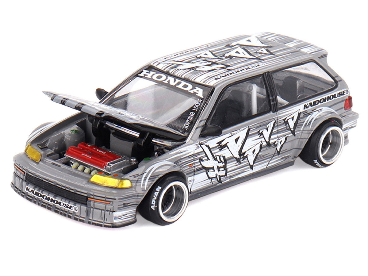 Honda Civic EF Manga V1 1:64 diecast rear three-quarter view with custom graphics