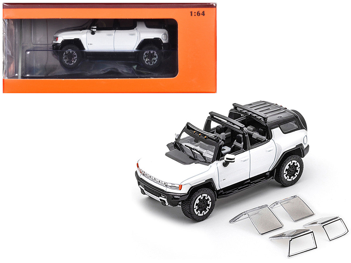 2023 GMC Hummer EV SUV White with Black Top 1/64 Diecast Model Car by GCD-0