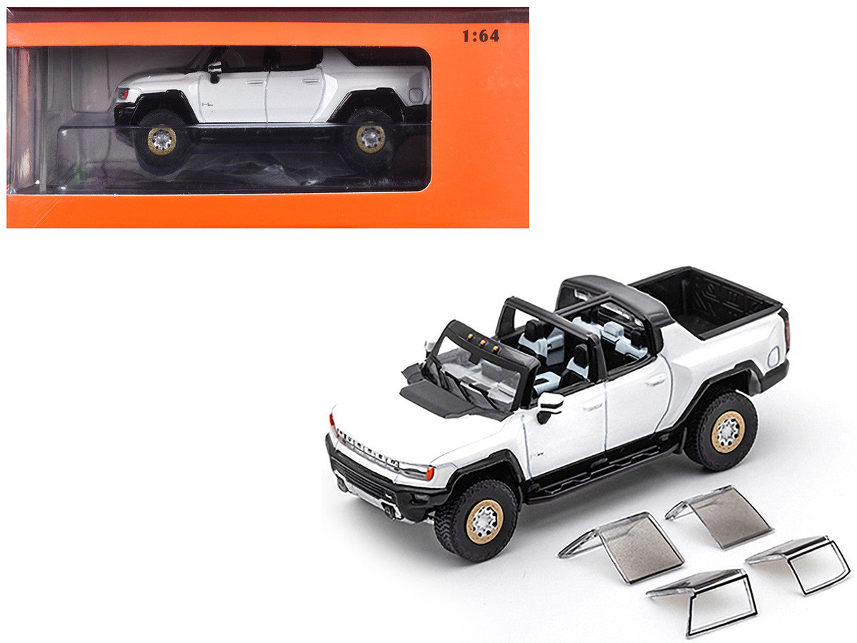 2022 GMC Hummer EV Pickup Truck White 1/64 Diecast Model Car by GCD-0