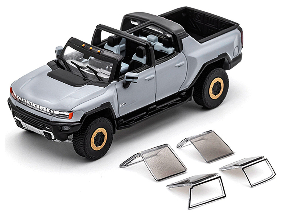 2022 GMC Hummer EV Pickup Truck Gray 1/64 Diecast Model Car by GCD-1