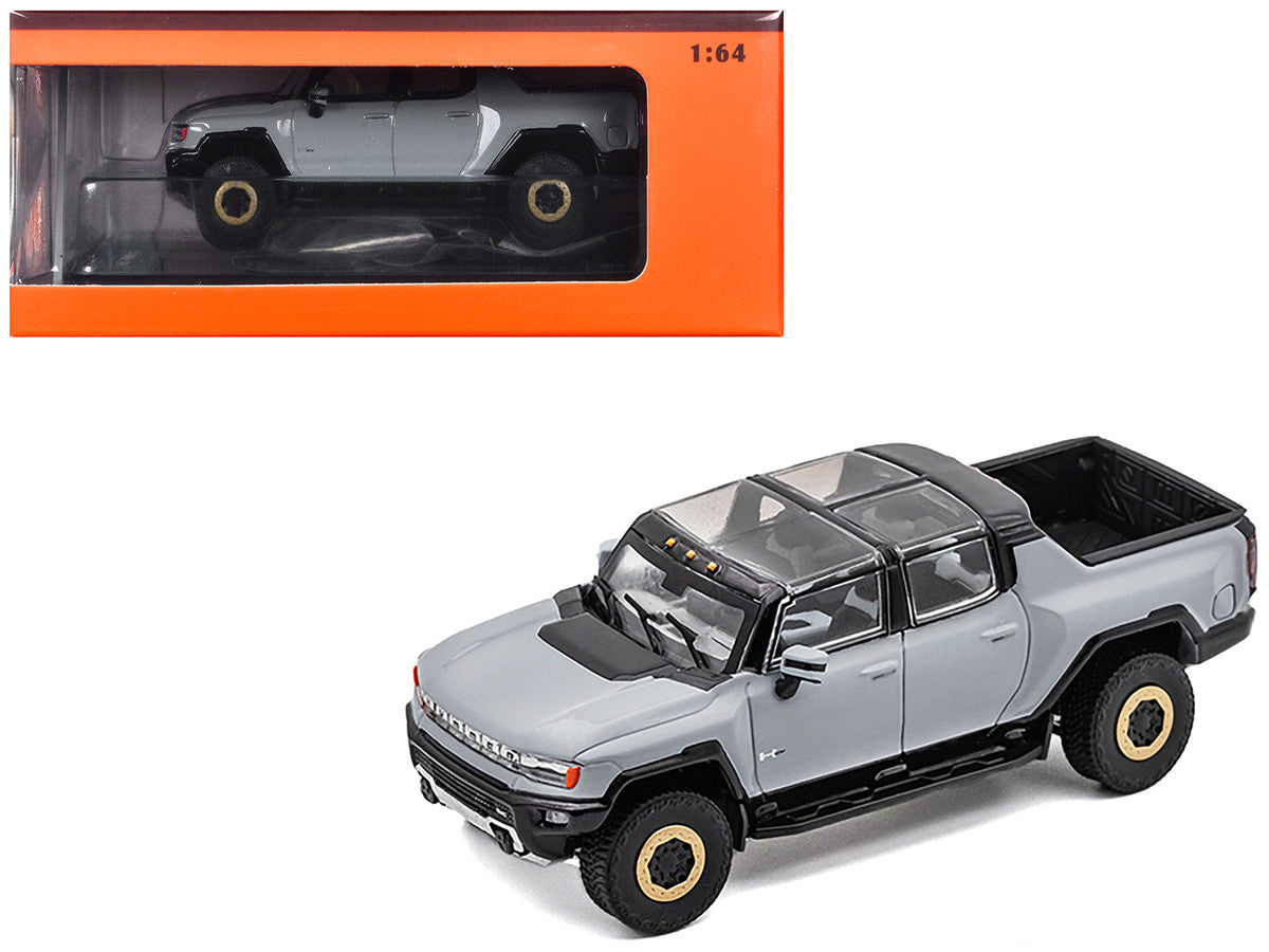 2022 GMC Hummer EV Pickup Truck Gray 1/64 Diecast Model Car by GCD-0