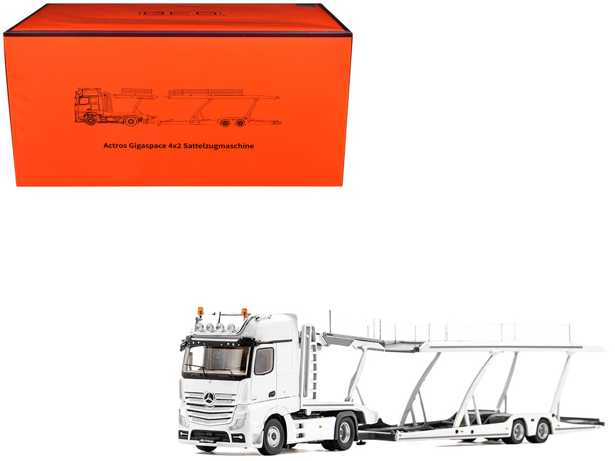 1/64 GCD アクトロス　ホワイト Mercedes-Benz Actros Auto Transporter White 1/64 Diecast Model by