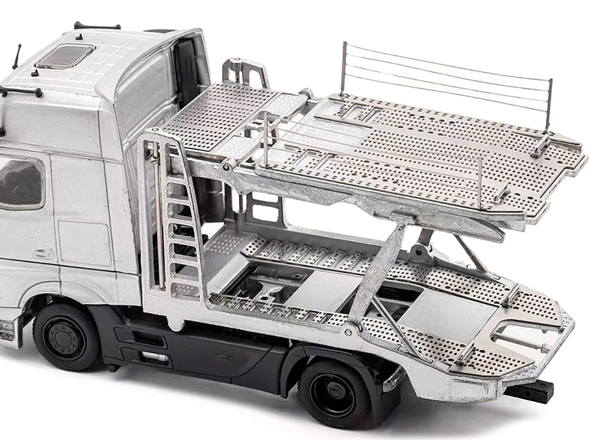 ミニカー MERCEDES-BENZ Antos Car Transporter GCD 1:64 Mercedes-Benz Actros Auto Transporter – Yellow - Diecas
