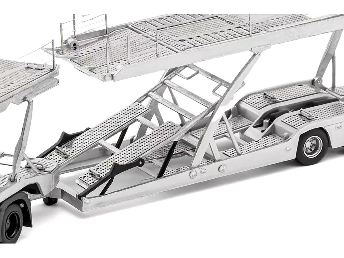 Mercedes-Benz Actros AMG Auto Transporter Silver Metallic 1/64 Diecast Model by GCD-2