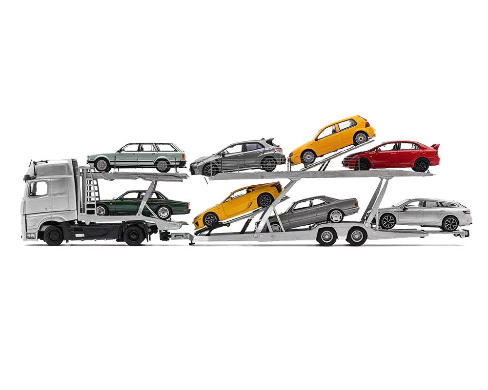 Mercedes-Benz Actros Auto Transporter Black 1/64 Diecast Model by GCD-4