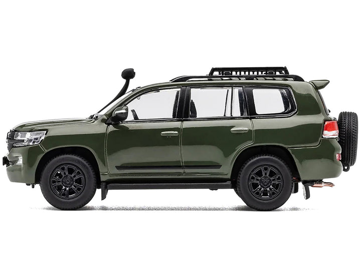 2015 Toyota Land Cruiser (200) Green with Roof Rack 1/64 Diecast Model Car by GCD-0