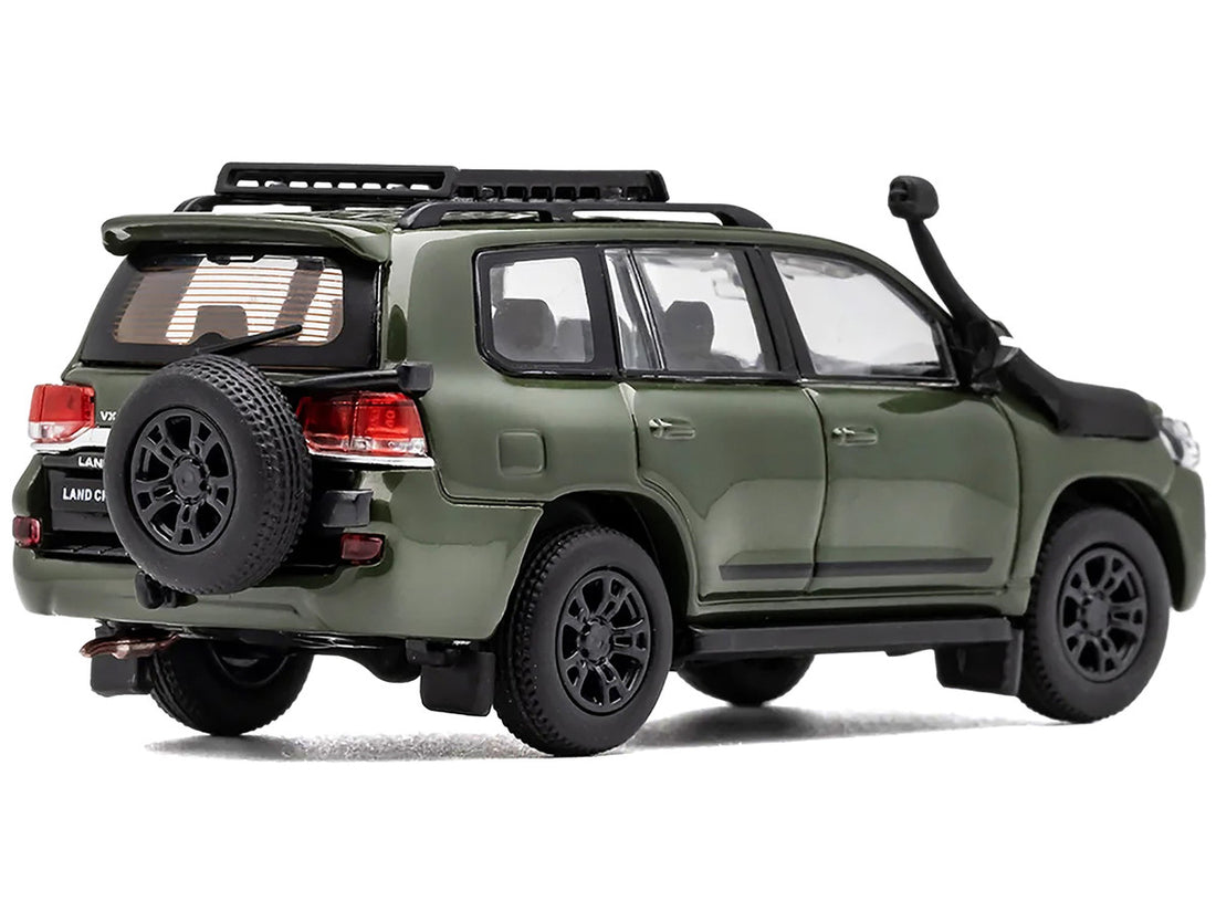 2015 Toyota Land Cruiser (200) Green with Roof Rack 1/64 Diecast Model Car by GCD-1