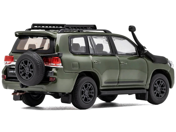 2015 Toyota Land Cruiser (200) Green with Roof Rack 1/64 Diecast Model Car by GCD-1