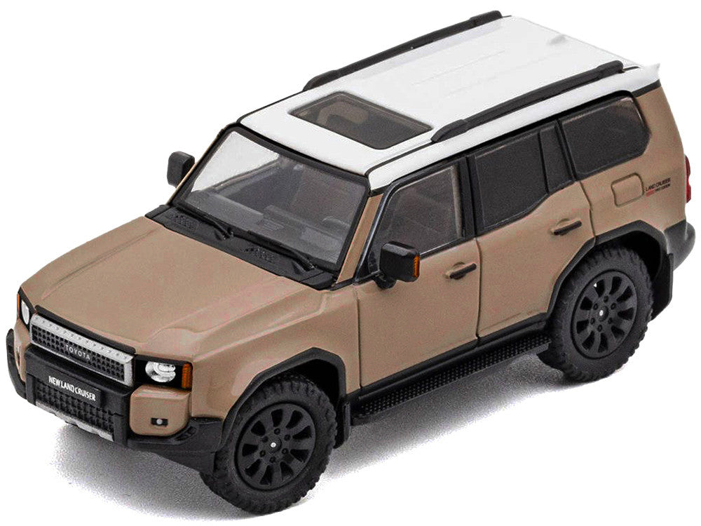 Toyota Land Cruiser Prado 250 Beige with White Top 1/64 Diecast Model Car by GCD-0