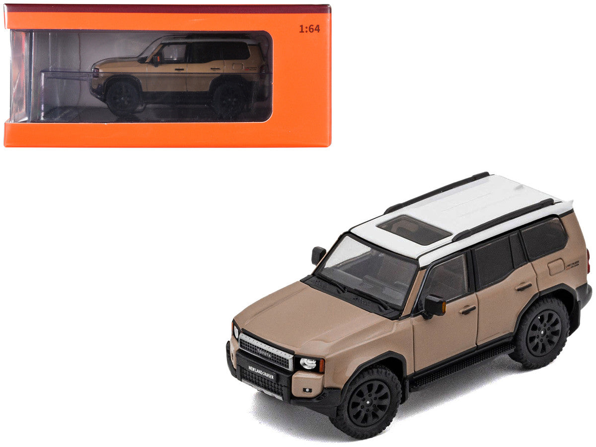 Toyota Land Cruiser Prado 250 Beige with White Top 1/64 Diecast Model Car by GCD-2