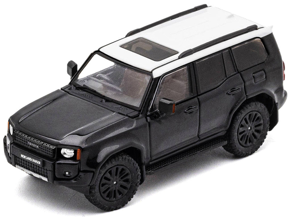 Toyota Land Cruiser Prado 250 Black with White Top 1/64 Diecast Model Car by GCD-1