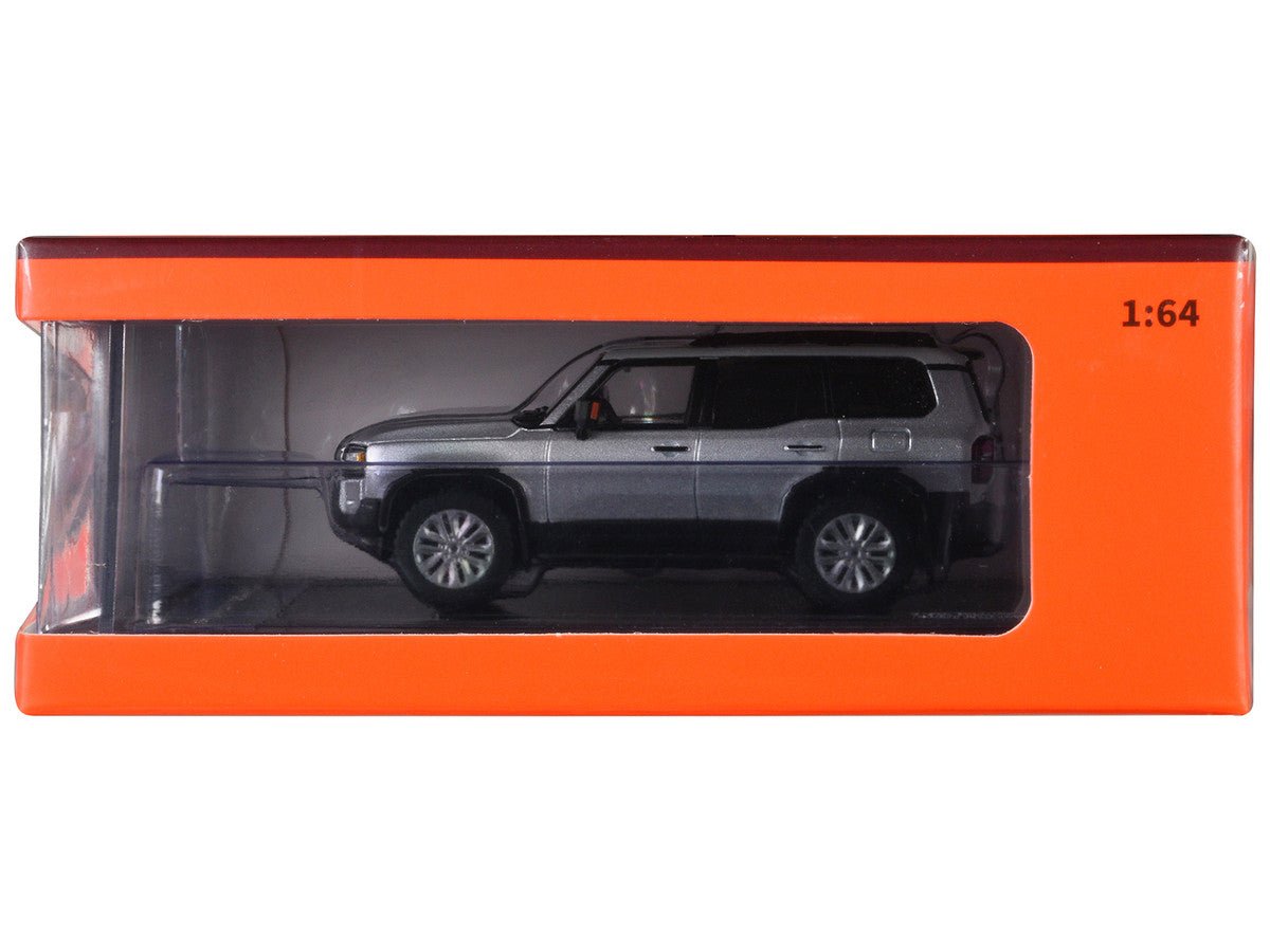 Toyota Land Cruiser Prado 250 Silver Metallic with White Top 1/64 Diecast Model Car by GCD-1