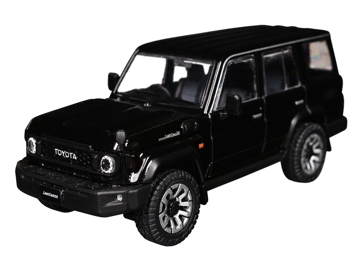 Toyota Land Cruiser (J76) RHD (Right Hand Drive) Black 1/64 Diecast Model Car by GCD 2