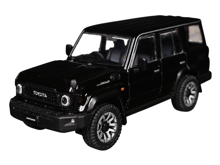 Toyota Land Cruiser (J76) RHD (Right Hand Drive) Black 1/64 Diecast Model Car by GCD 2
