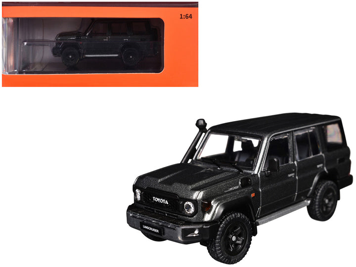Toyota Land Cruiser (J76) Gray Metallic 1/64 Diecast Model Car by GCD-0