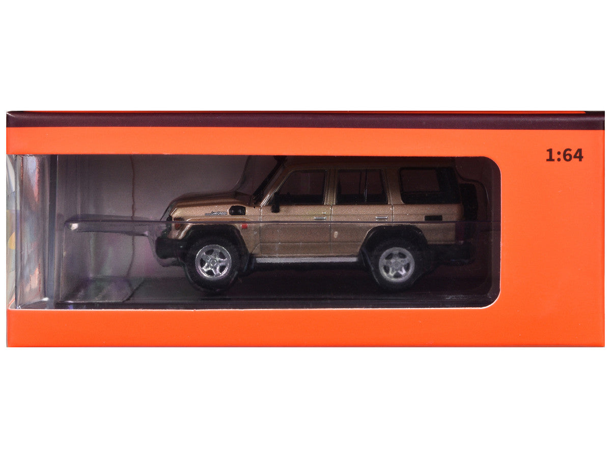 Toyota Land Cruiser (J76) Gold Metallic 1/64 Diecast Model Car by GCD-2