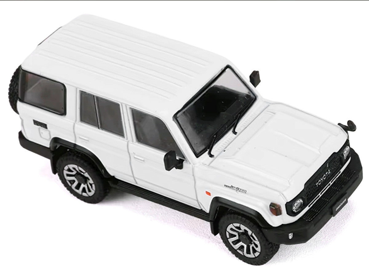 Toyota Land Cruiser (J76) RHD (Right Hand Drive) White 1/64 Diecast Model Car by GCD