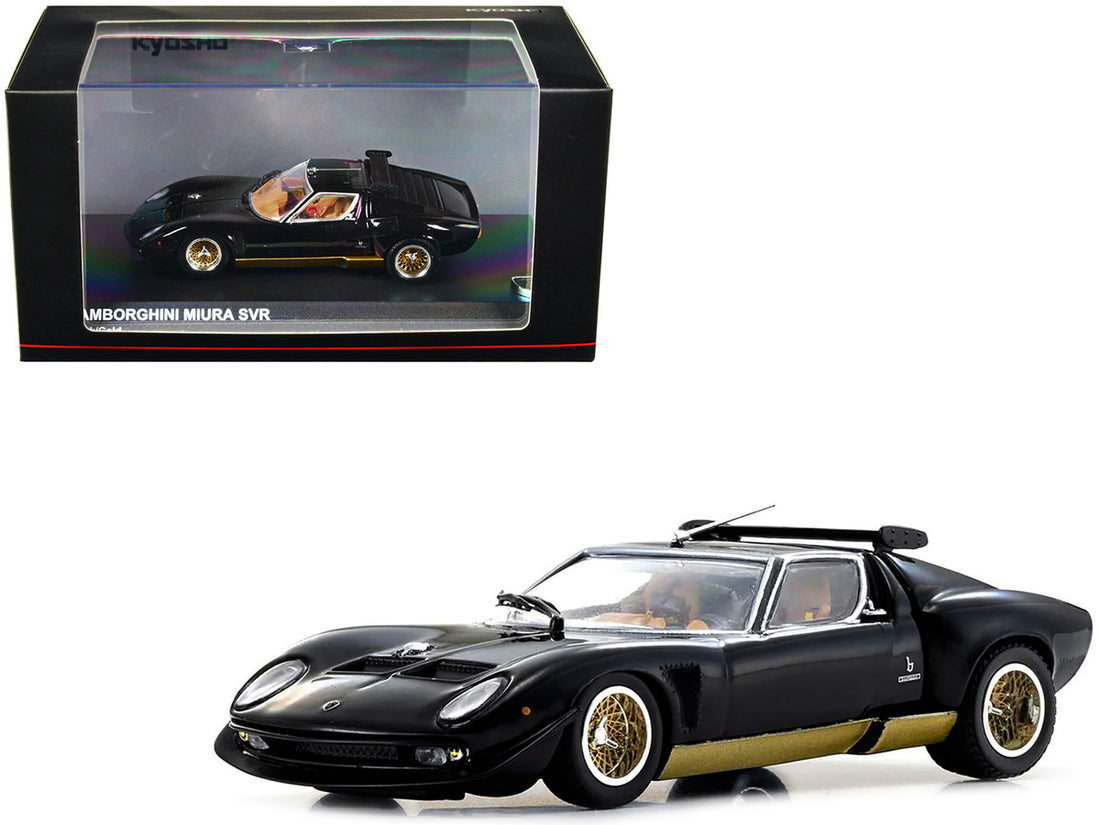 Lamborghini Miura SVR Black with Gold Accents and Wheels 1/43 Diecast Model Car by Kyosho-0