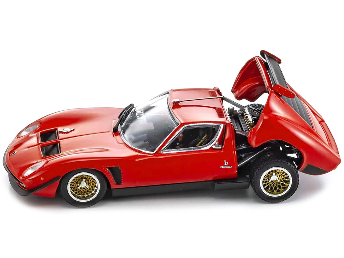 Lamborghini Miura SVR Red with Black Accents and Gold Wheels 1/43 Diecast Model Car by Kyosho-2