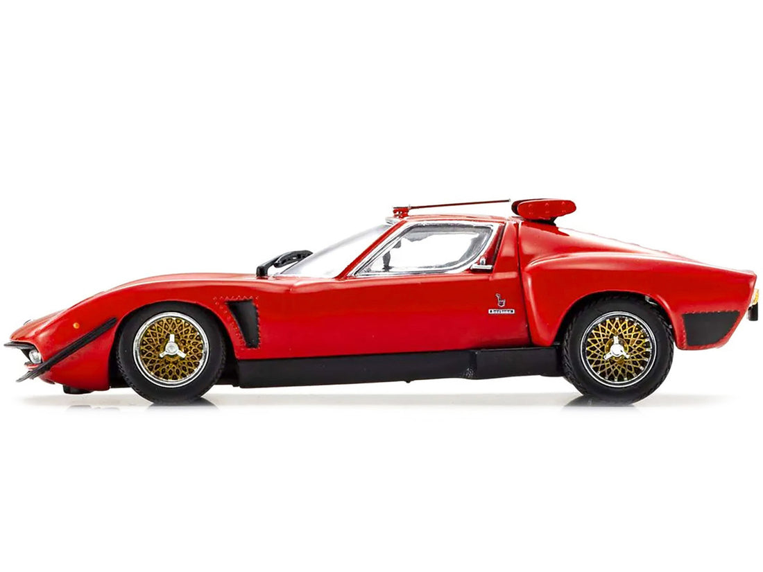 Lamborghini Miura SVR Red with Black Accents and Gold Wheels 1/43 Diecast Model Car by Kyosho-3