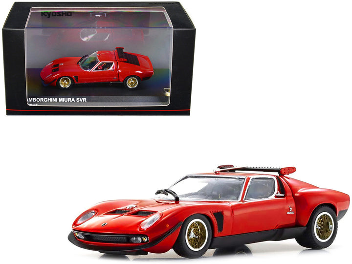 Lamborghini Miura SVR Red with Black Accents and Gold Wheels 1/43 Diecast Model Car by Kyosho-0