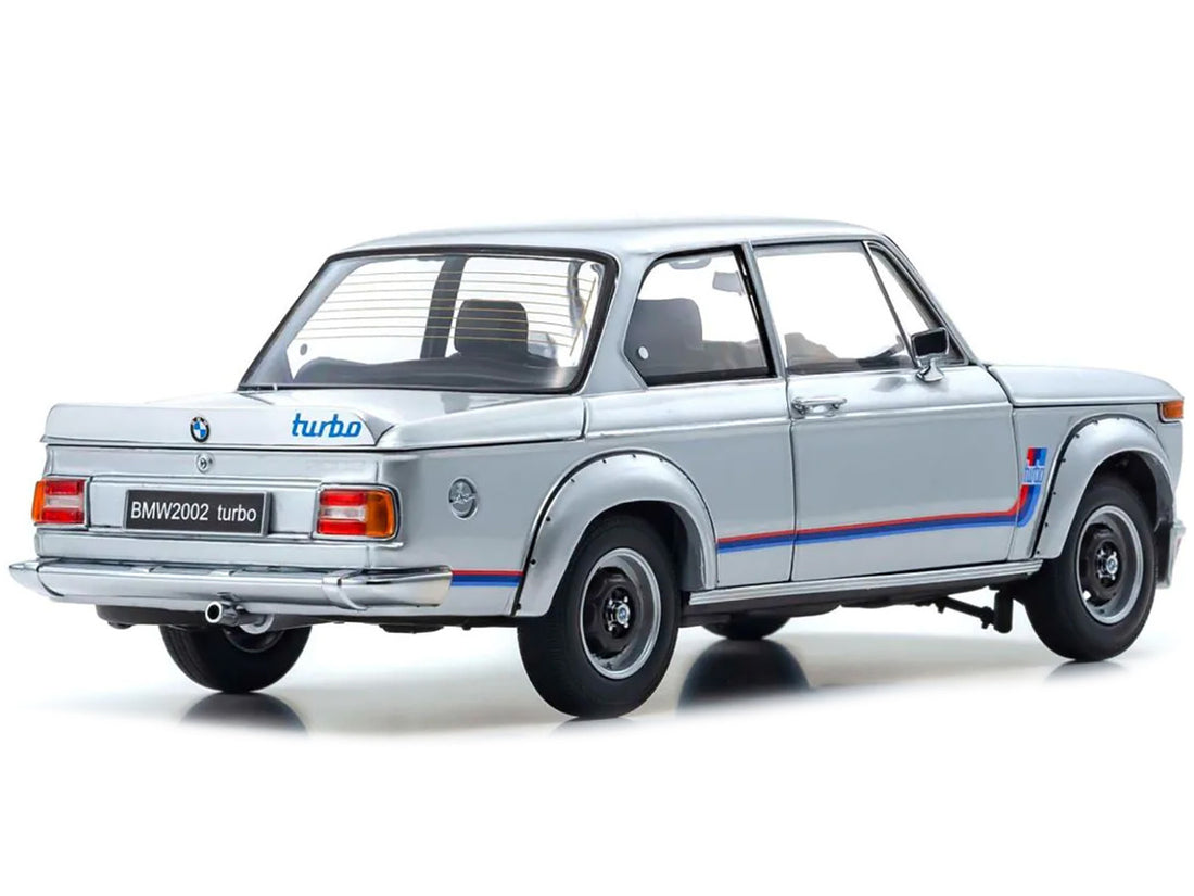 BMW 2002 Turbo Silver with Red and Blue Stripes 1/18 Diecast Model Car by Kyosho-1