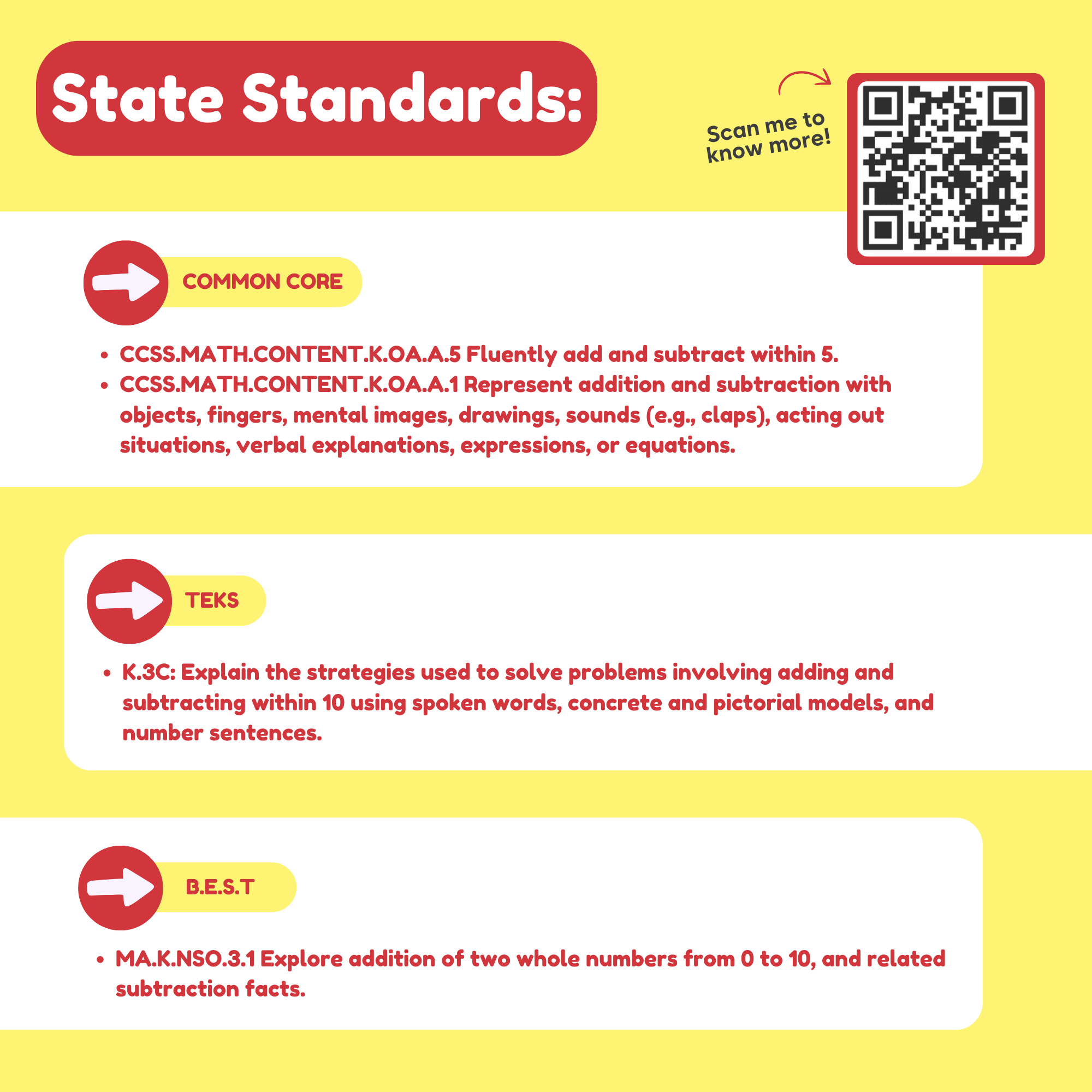 Pre-K & Kindergarten Addition & Subtraction Card Pack 8