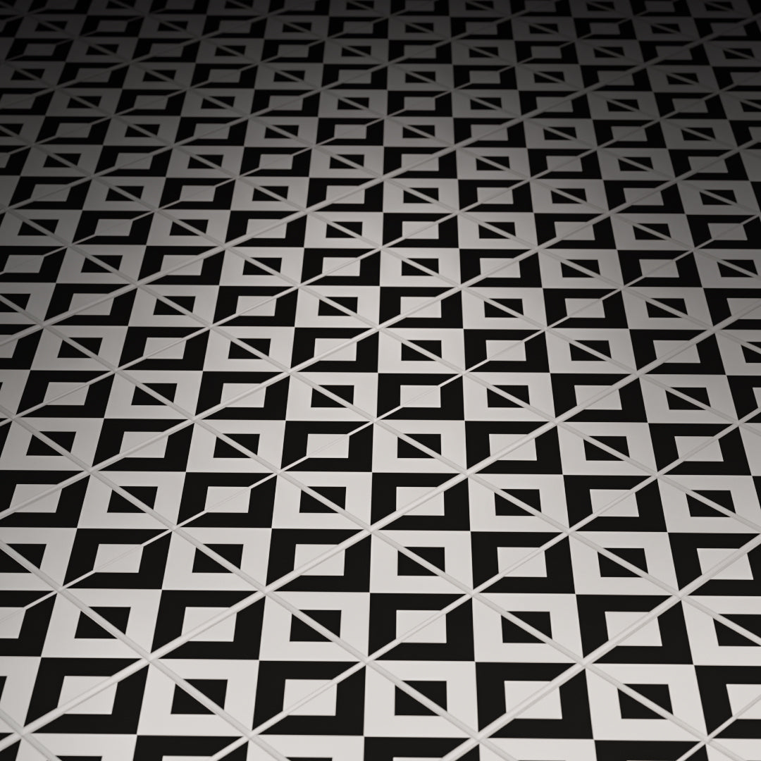 Black & White Kitchen / Diner Flooring - B3 Customs® Printed 2x2 Tile 2
