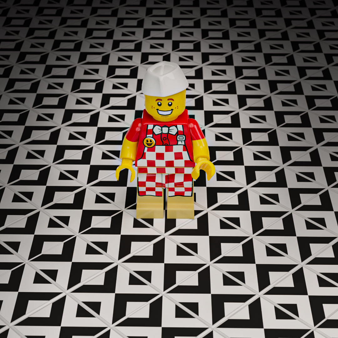 Black & White Kitchen / Diner Flooring - B3 Customs® Printed 2x2 Tile 4