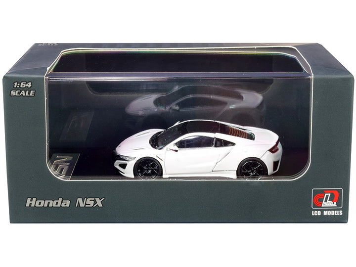 Honda NSX White with Carbon Top 1/64 Diecast Model Car by LCD Models-0