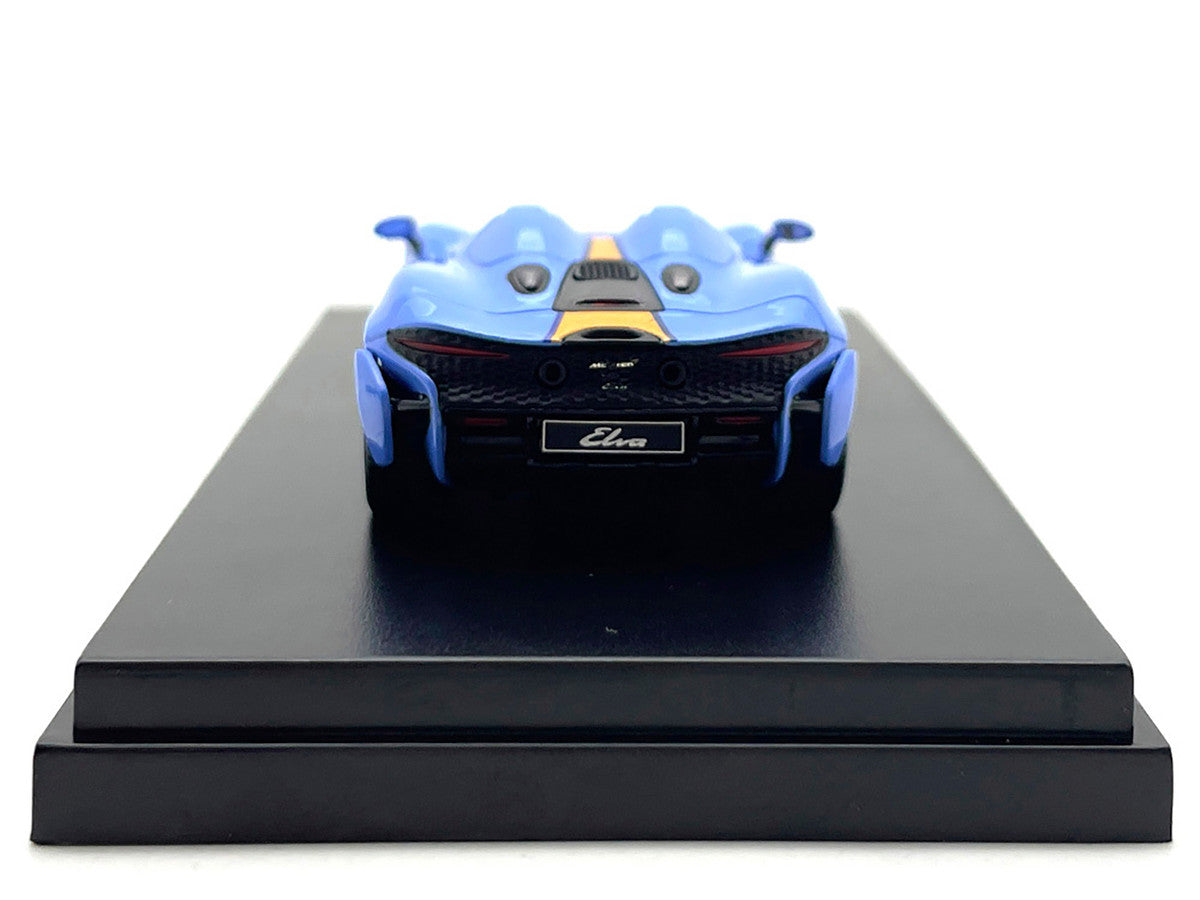 McLaren Elva Convertible Light Blue with Orange Accents "Gulf Oil" 1/64 Diecast Model Car by LCD Models-2