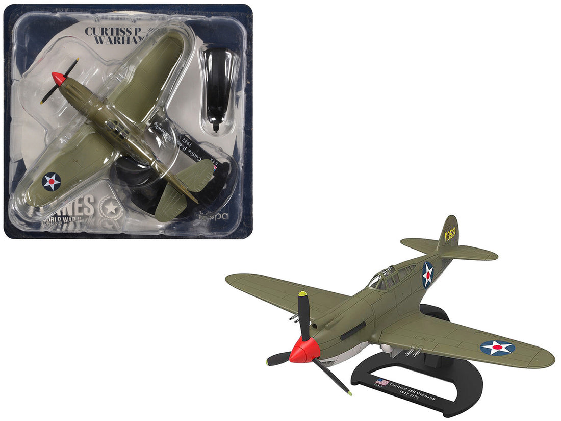 Curtiss P-40B Warhawk Aircraft "Hawaii" (1945) United States Army Air Forces "Planes of World War II" Series 1/72 Diecast Model Airplane by Luppa-2