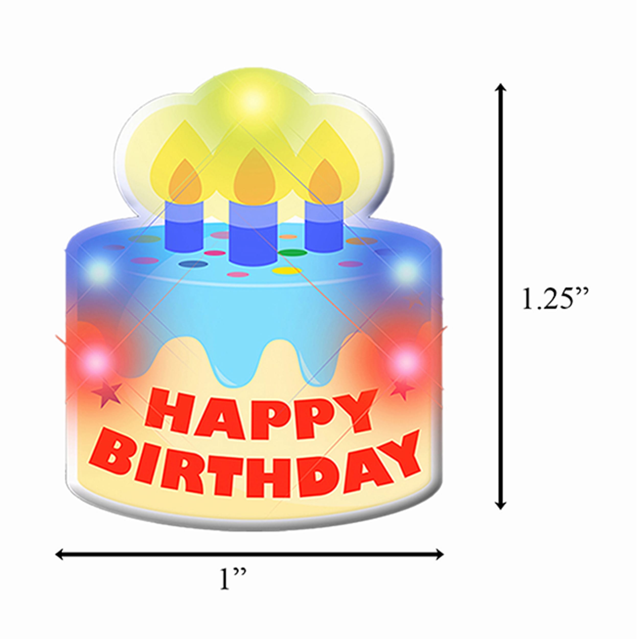 Blinking Light Up Happy Birthday Cake Body Light Pins-2
