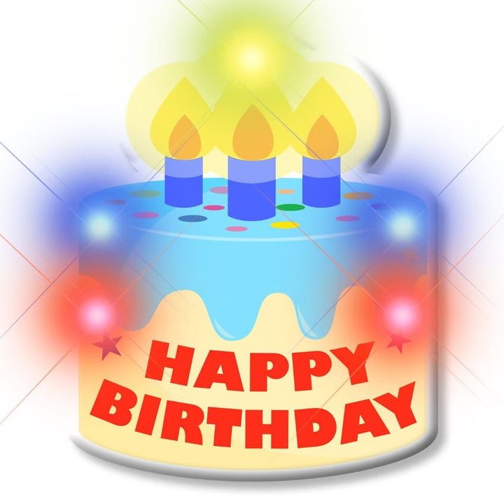 Blinking Light Up Happy Birthday Cake Body Light Pins-1