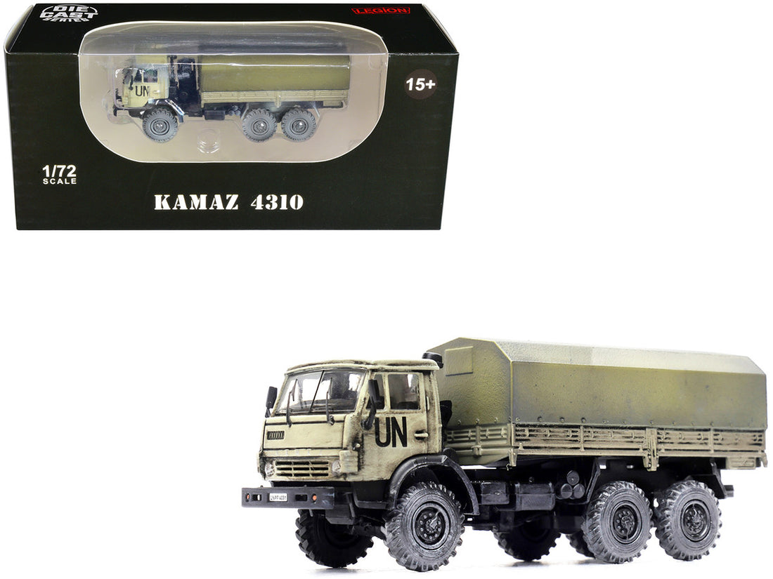 Kamaz 4310 Transport Truck Beige (Weathered) "United Nations" 1/72 Diecast Model by Legion-0