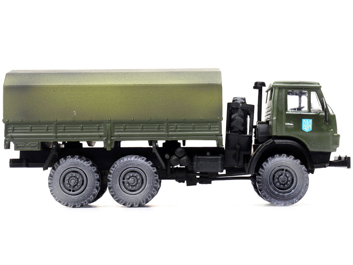 Kamaz 4310 Transport Truck Green (Weathered) "Ukrainian Ground Forces" 1/72 Diecast Model by Legion-1