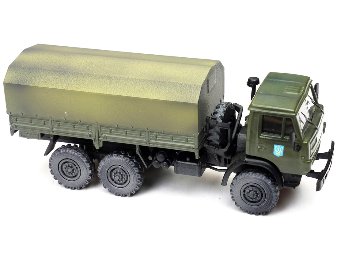 Kamaz 4310 Transport Truck Green (Weathered) "Ukrainian Ground Forces" 1/72 Diecast Model by Legion-2